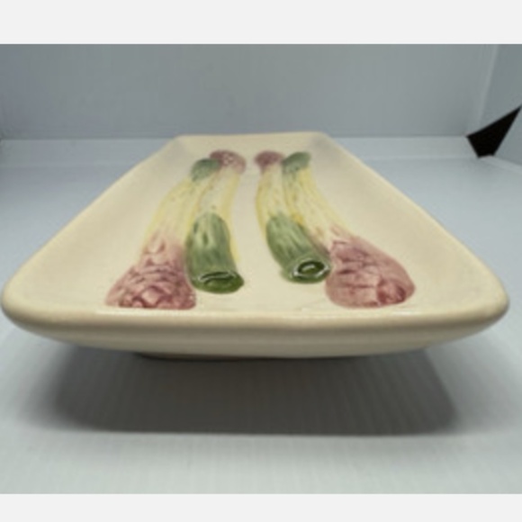 OLFAIRE Asparagus Rectangle Dish #7631 Made in Portugal 10" ~ Set of 2 - Picture 3 of 8